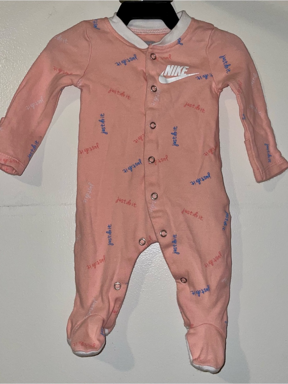 Nike Baby Pink Footed Sleeper